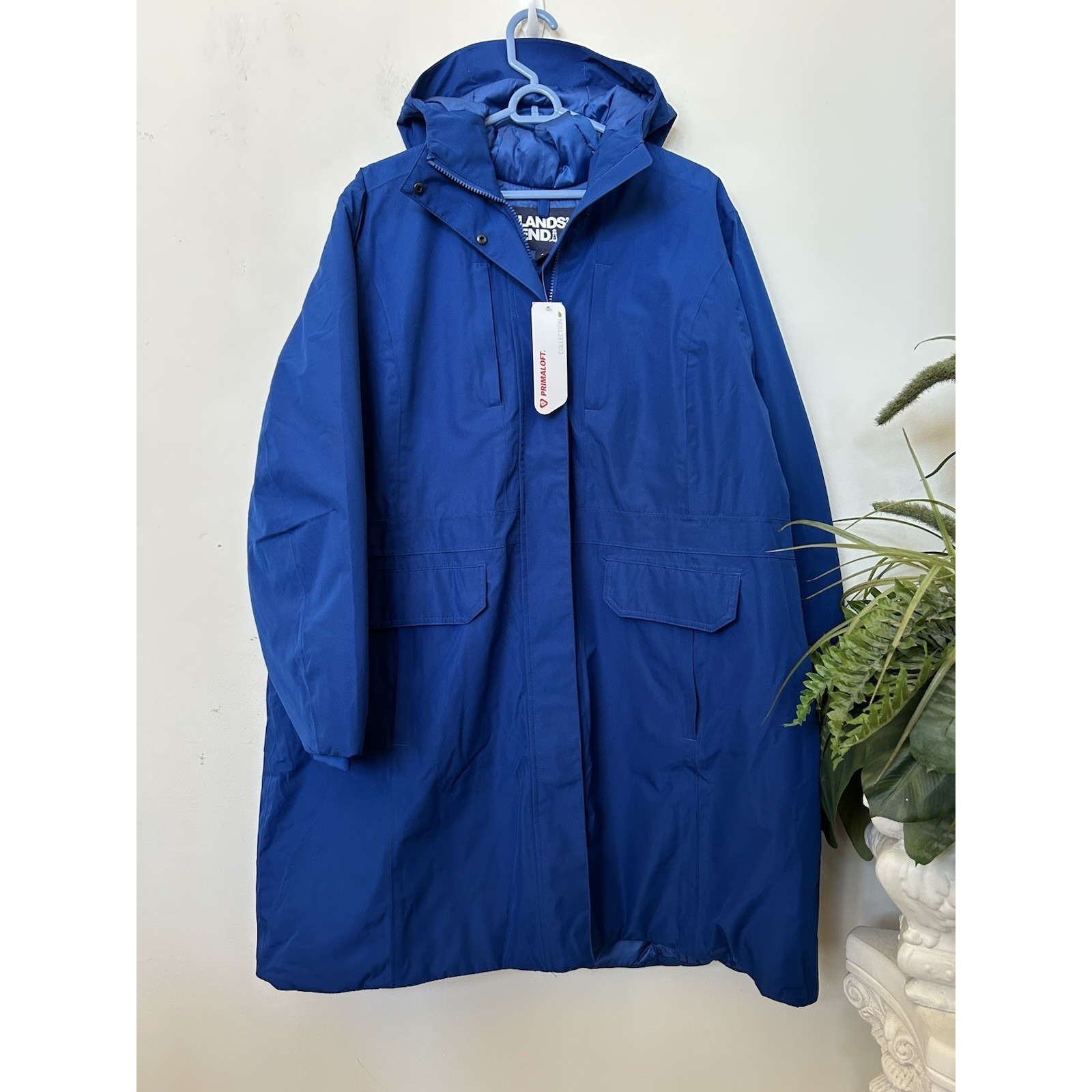 Nwt Lands End Women Squall Parka Blue Waterproof Insulated Winter Coat Jacket 2x